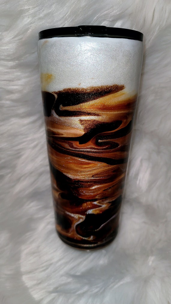 22 oz Slim Coffee Swirl Tumbler with Creamer