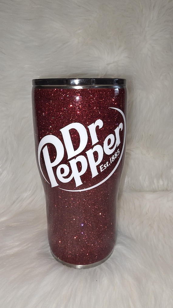 20 oz Curved Dr Pepper I'm A Pepper Stainless Steel Tumbler with Glitter