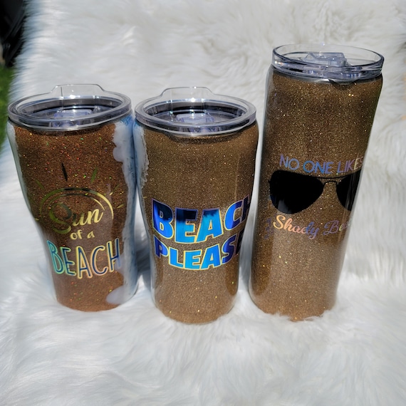 Sparkling Glitter Beach Tumblers, 3 styles!