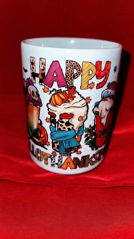Happy Hallowthanksmas Ceramic Mug 15 oz