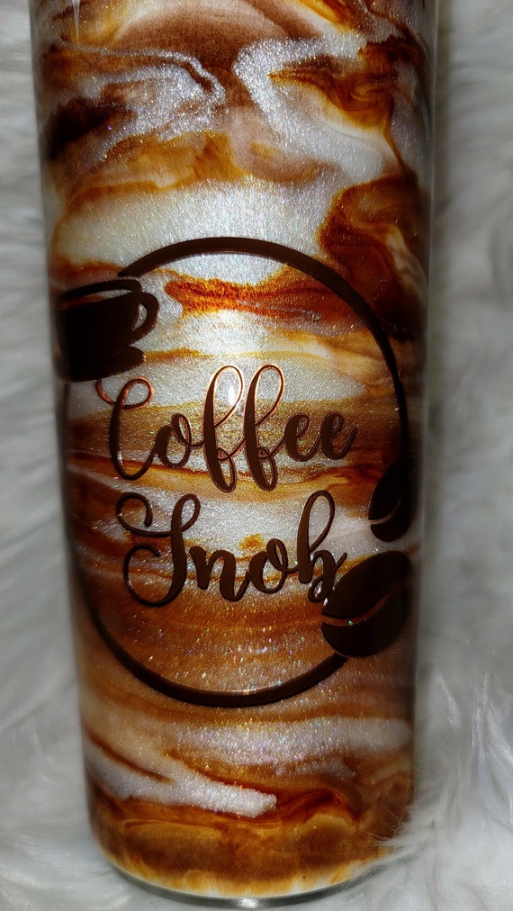 Coffee Snob 22 oz Slim Coffee Swirl Tumbler with Creamer