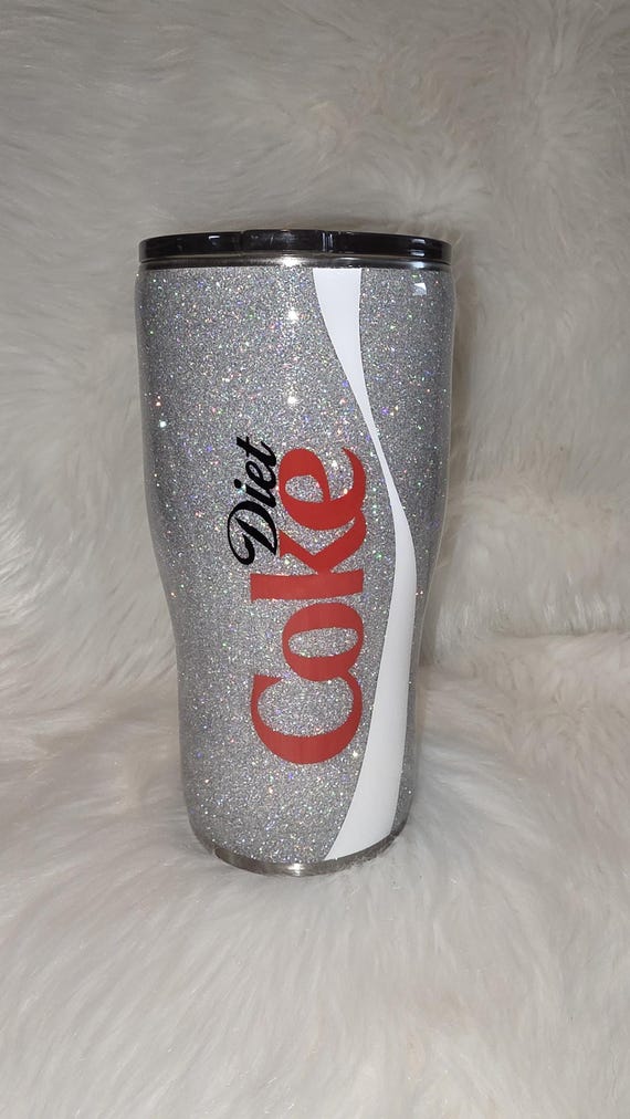 20 oz Curve Diet Coke Tumbler with Glitter - Have a Coke and a Smile