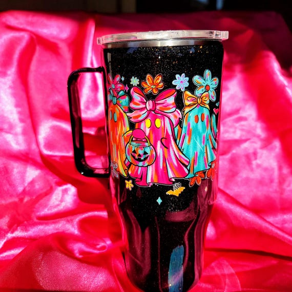 Colorful Ghost Party 24 oz Tumbler with Handle