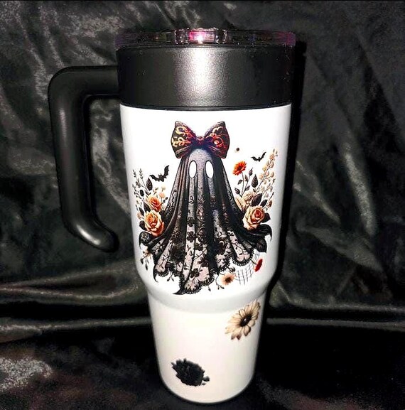 30 oz Gothic Ghost Tumbler with Handle