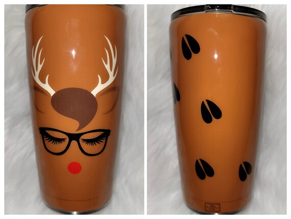 20 oz Traditional Tumbler - Cute Reindeer with Glasses