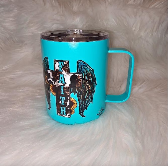 Turquoise 12 oz Faith Tumbler with Southwest UV DTF Sticker
