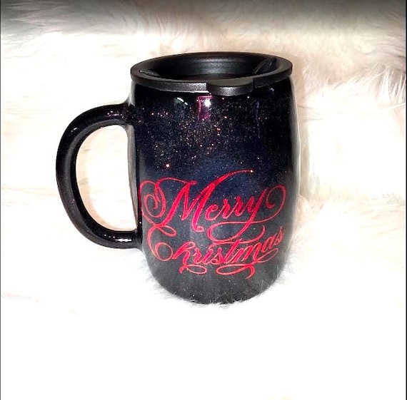 14 oz Classy Stainless Steel Merry Christmas Mug with Trees