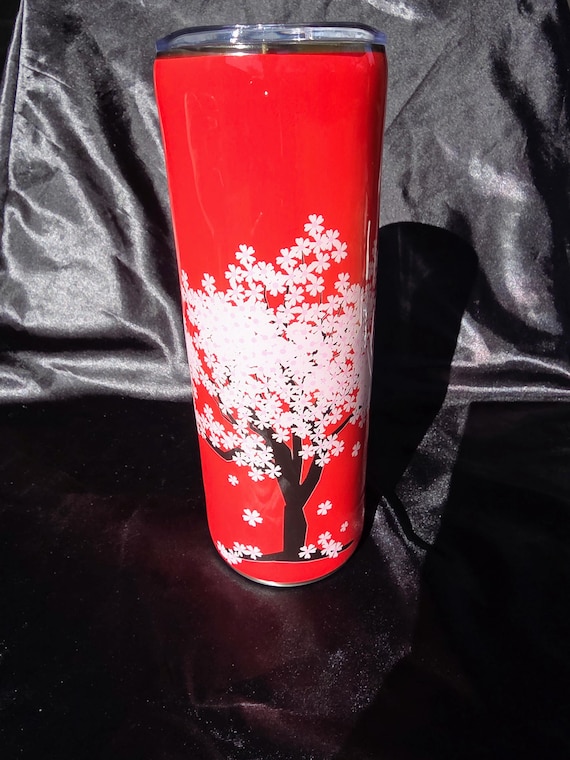 20 oz Stainless Steel Tumbler - Japanese Cherry Blossoms - Bold in Beauty, Graceful in Letting Go