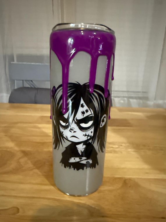 Zombie Girl Purple Slime Drip 20 oz Skinny Tumbler