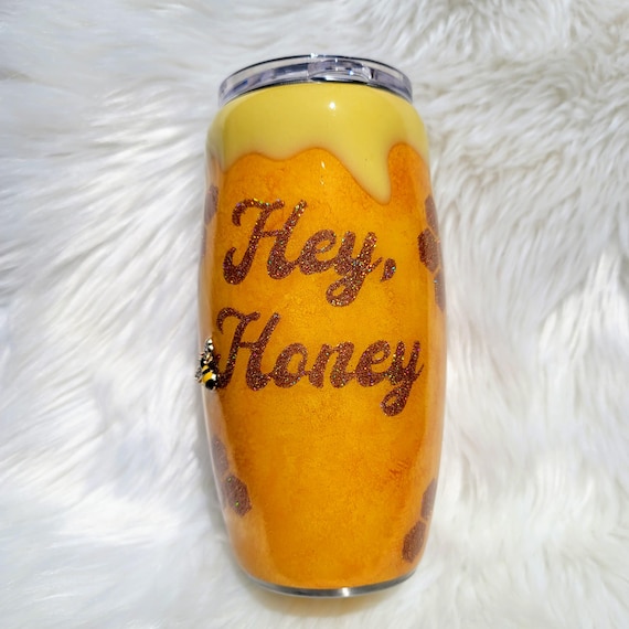Honey Pot with Bees and Honey Drip Stainless Steel Tumbler - 2 sizes