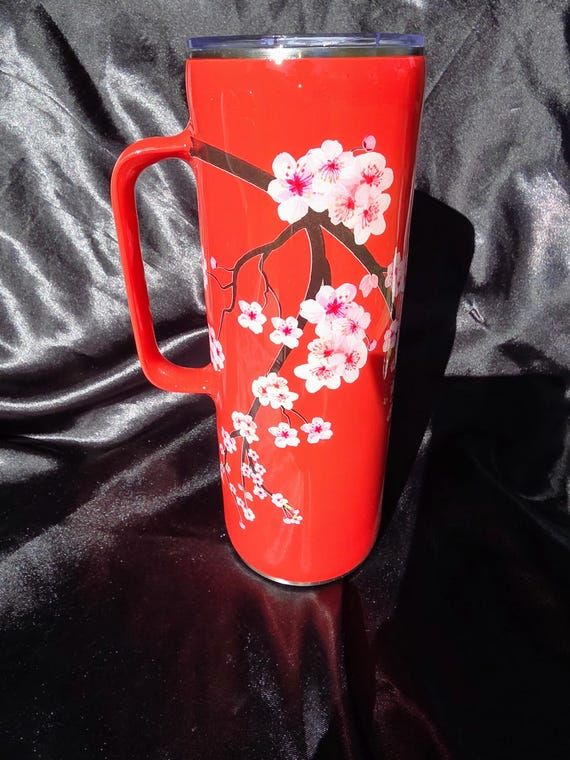 20 oz Stainless Steel Tumbler – Japanese Cherry Blossoms Design