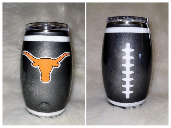 Hook Em 15 oz Stainless Steel Football Tumbler