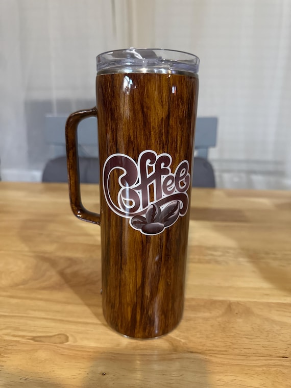 20 oz Coffee Bean Epoxy Tumbler with Handle