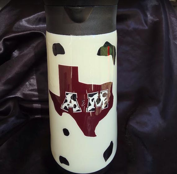 32 oz Stainless Steel A&M Cow-print Coffee Hotpot