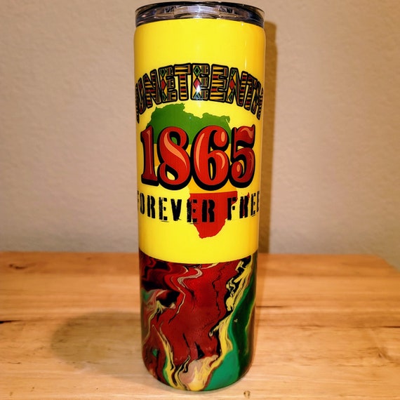 Juneteenth 1865 Forever Free 20 oz Skinny Stainless Steel Tumbler
