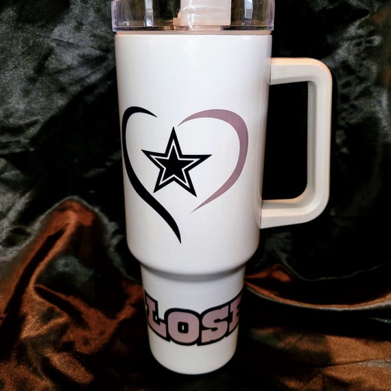 Win or Lose Cowboys 40 oz stainless steel tumbler - Heart + Helmet