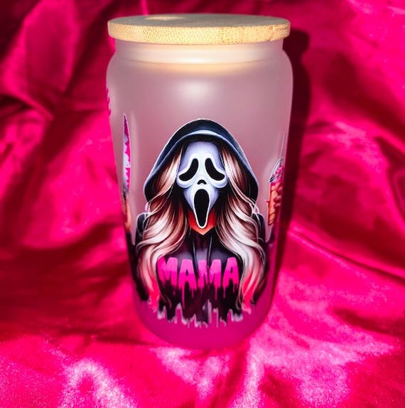 Mom's Halloween Costume - frosted glass can