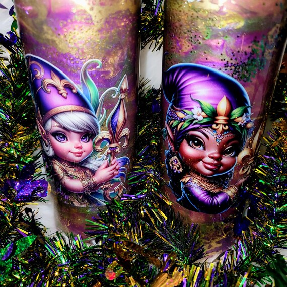 Mardi Gras Gnomes - 20 oz Skinny Tumblers