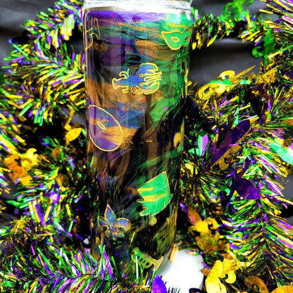 20 oz Mardis Gras Party Tumbler