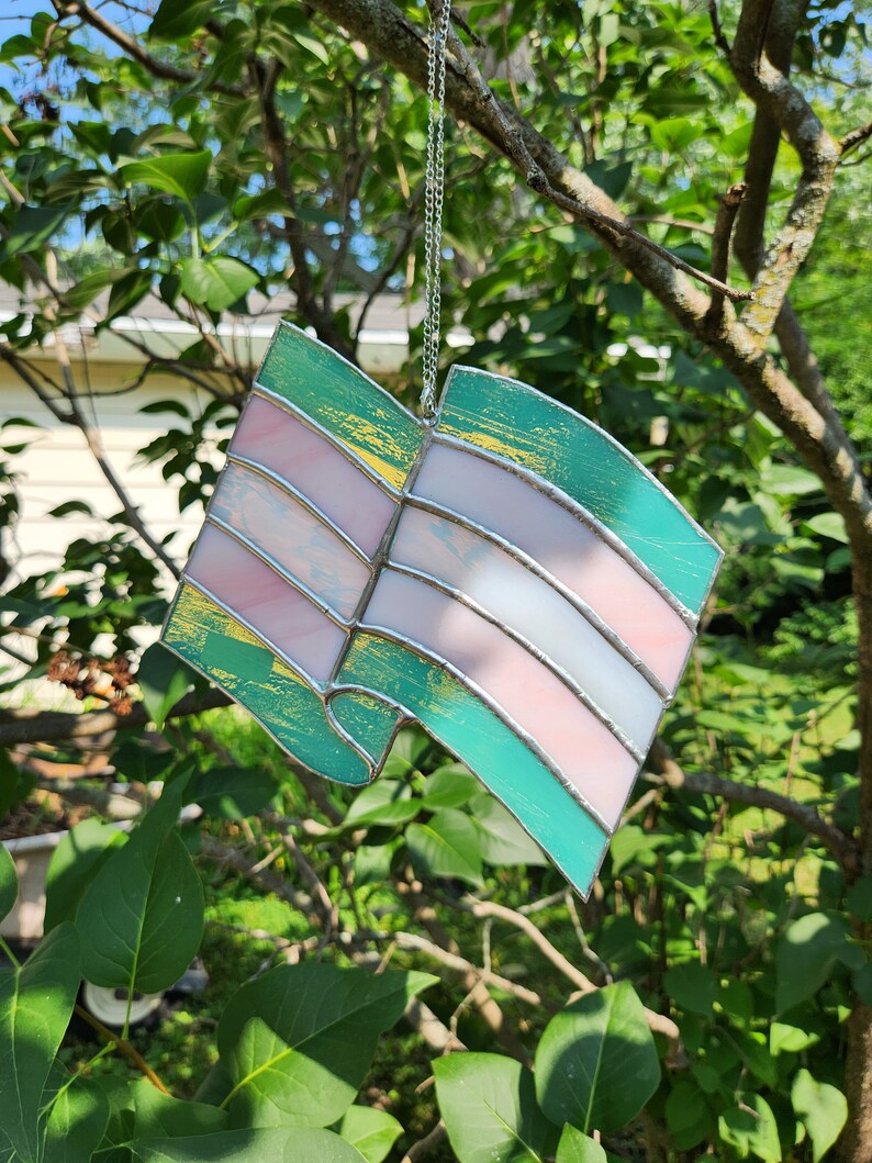 Trans Pride Flag, Stained Glass Sun Catcher - Etsy Australia