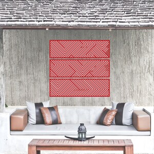 Metall Line Wandkunst Set aus drei Paneelen Geometrisches | Etsy