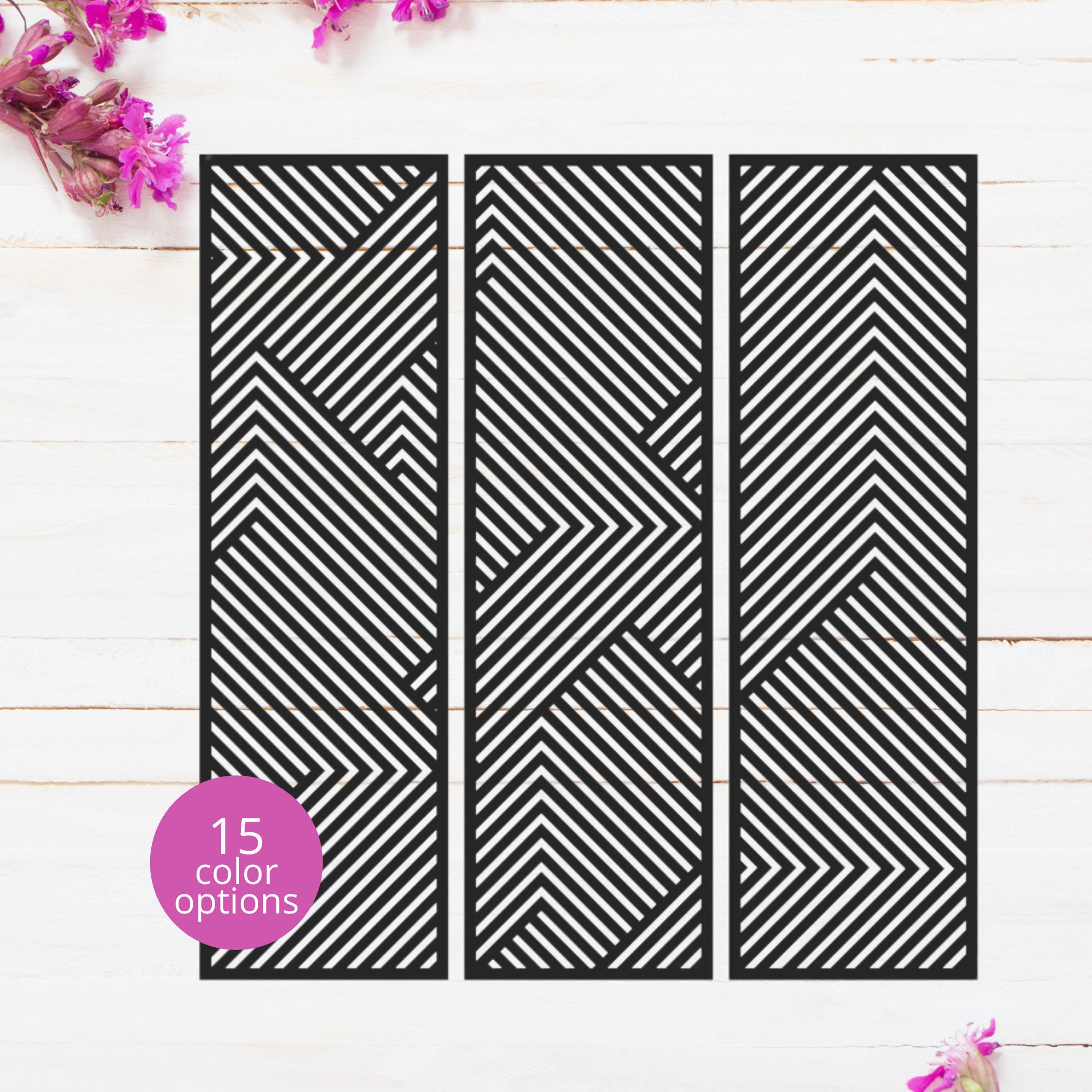 Metall Line Wandkunst Set aus drei Paneelen Geometrisches | Etsy