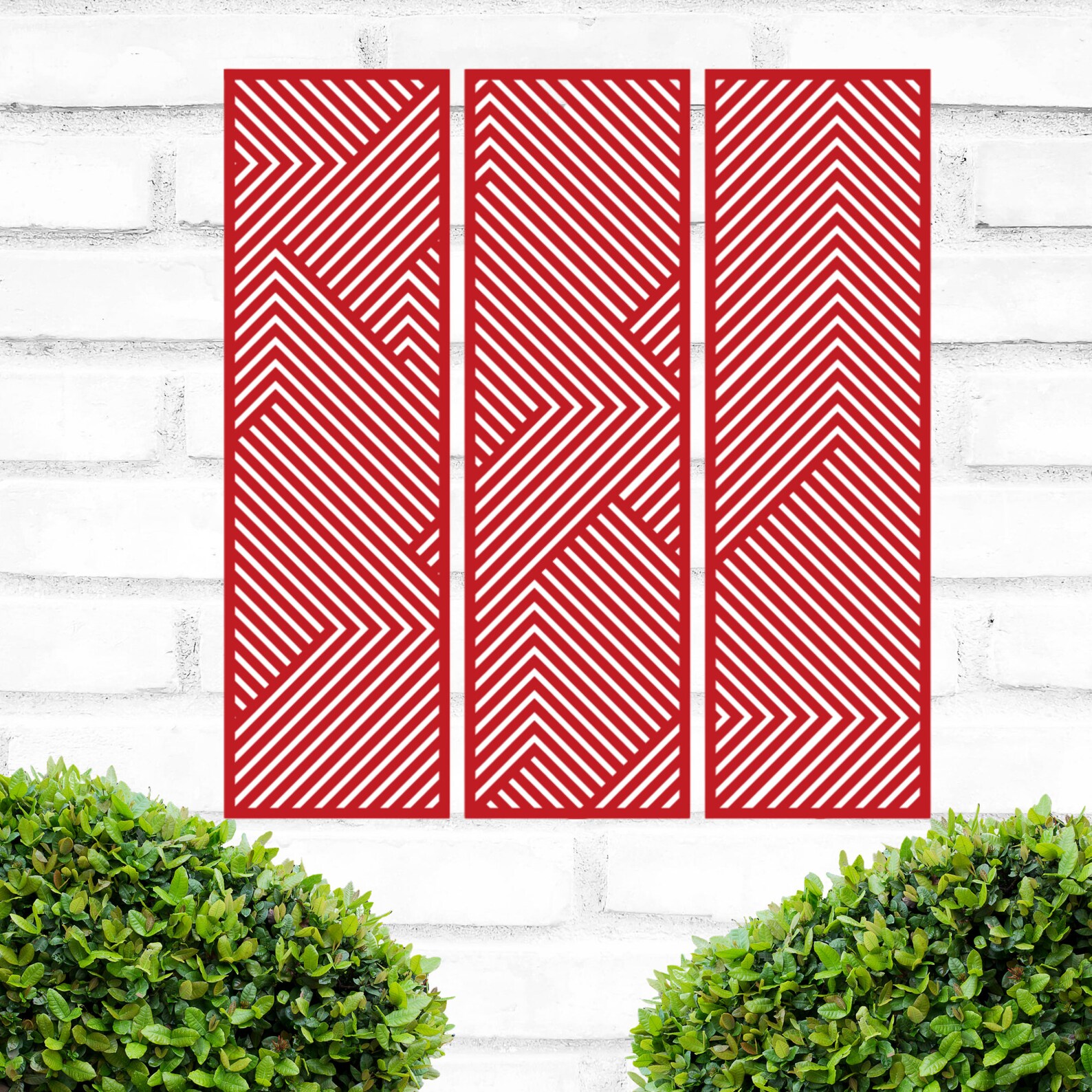 Metall Line Wandkunst Set aus drei Paneelen Geometrisches | Etsy