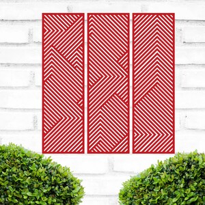 Metall Line Wandkunst Set aus drei Paneelen Geometrisches | Etsy