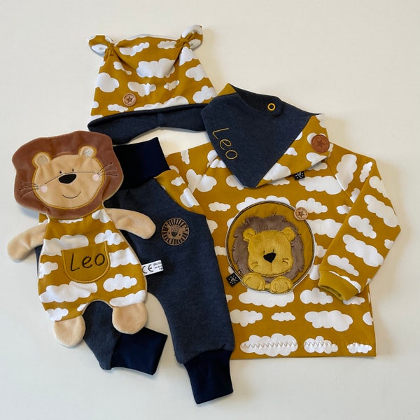 Erstlingsset, Babyset, Geschenk zur Geburt, Newborn, Baby, Babykleidung, Babywear, Löwe,