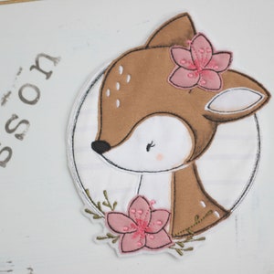 Application flower deer, appli, patch, patch, button