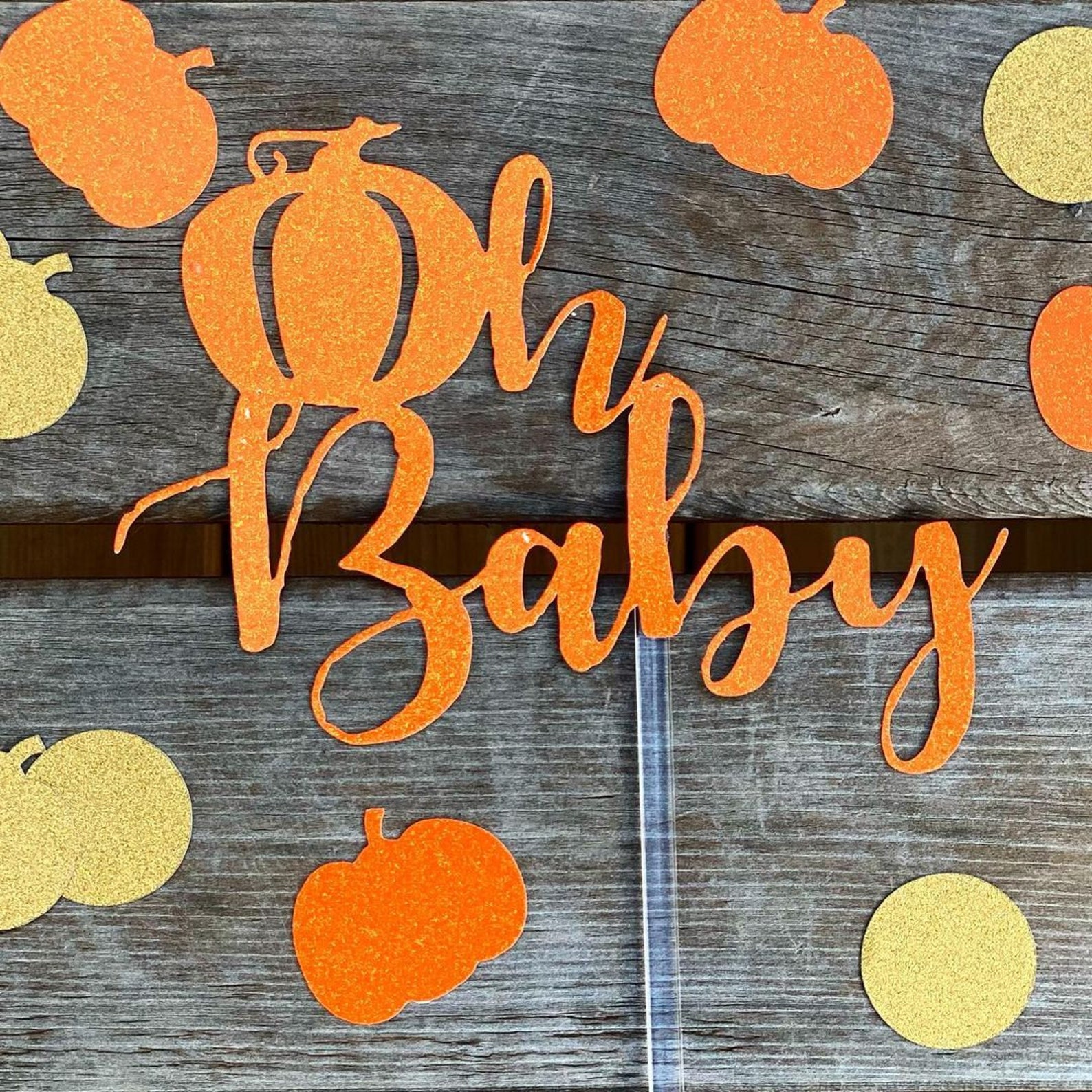 Oh Baby Pumpkin Theme Cake Topper Etsy