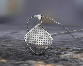Silver Arabian Lattice Pendant: Pendant for Necklace Pendant for Jewelry Handmade Pendant Unique Finding Extra Large Boho Statement Piece