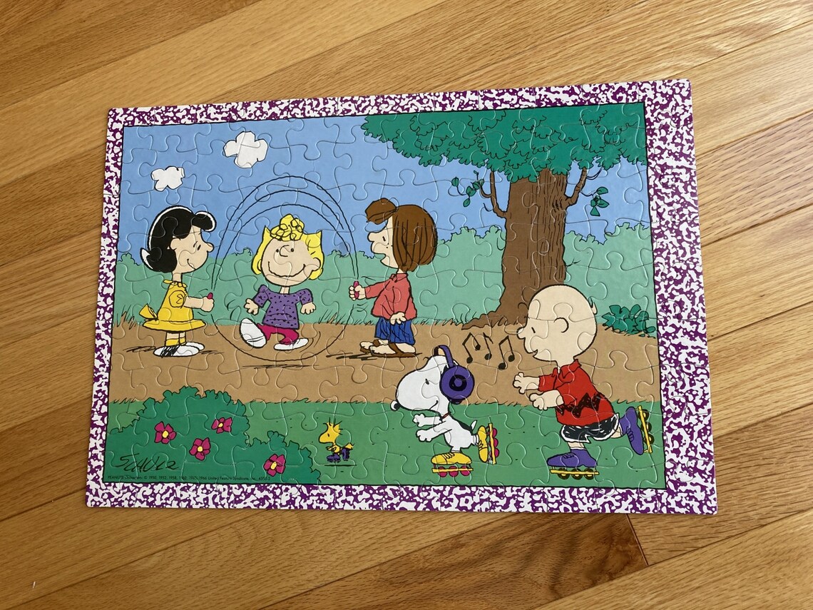 Vintage Peanuts Snoopy Jigsaw Puzzle Milton Bradley 100 Pieces Etsy