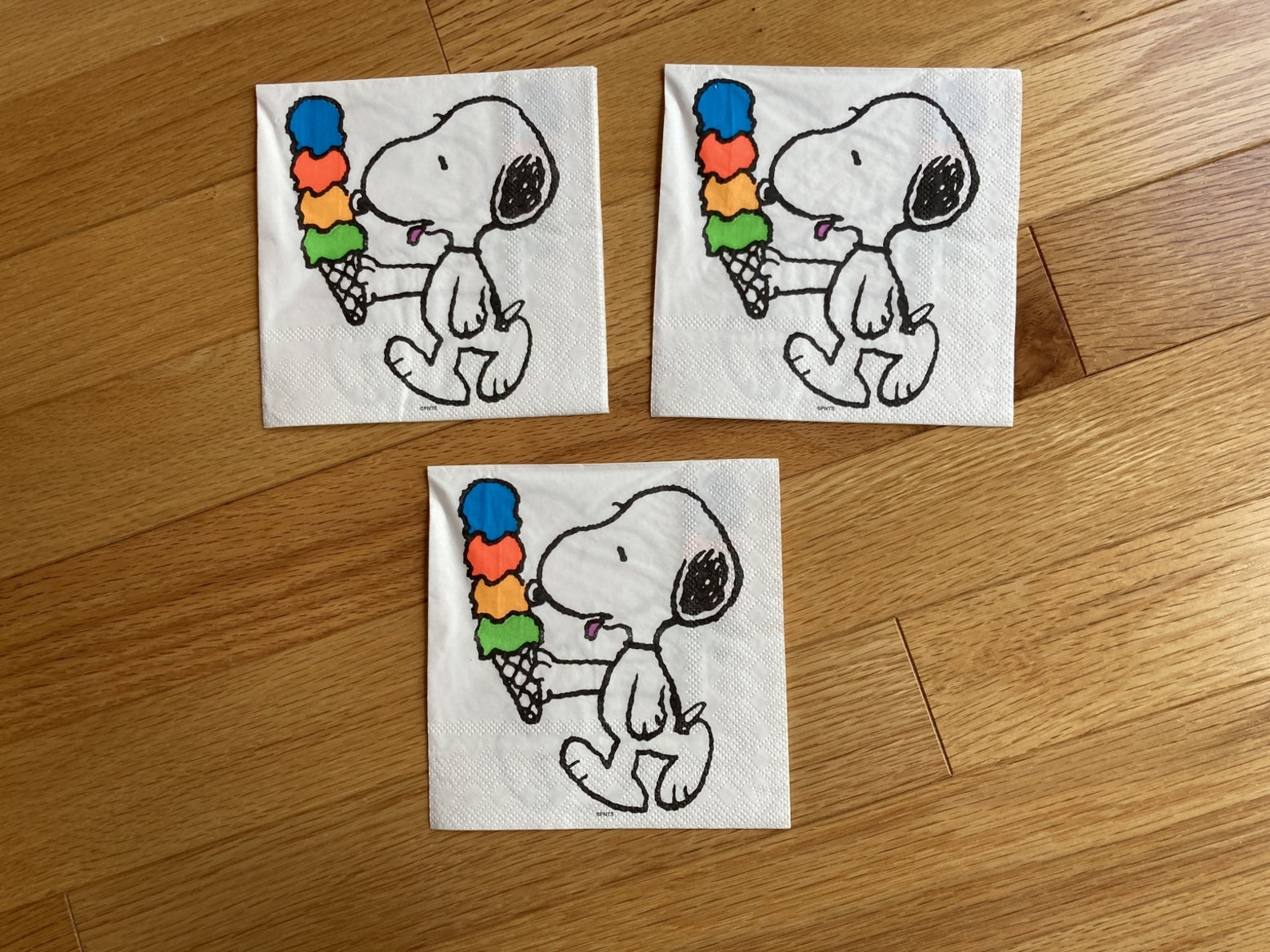 Set of 3 Snoopy Paper Napkins for Decoupage Scrapbook Journal Etsy