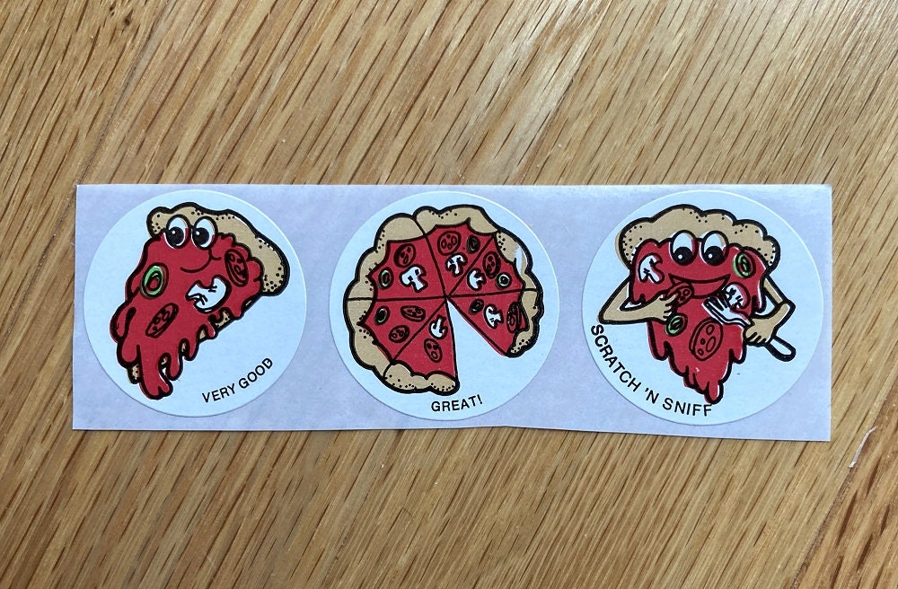 Vintage Rare PIZZA Scratch and Sniff Sticker Creative Teaching Etsy