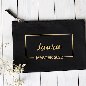 Master 2022 Geschenk, Kosmetiktasche personalisiert mit Namen zum bestandenen Master, Geldgeschenk