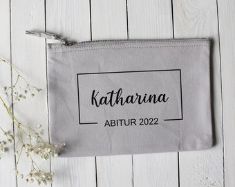 Abitur 2022 Geschenk, Kosmetiktasche mit Namen personalisiert, Geldgeschenk Abitur