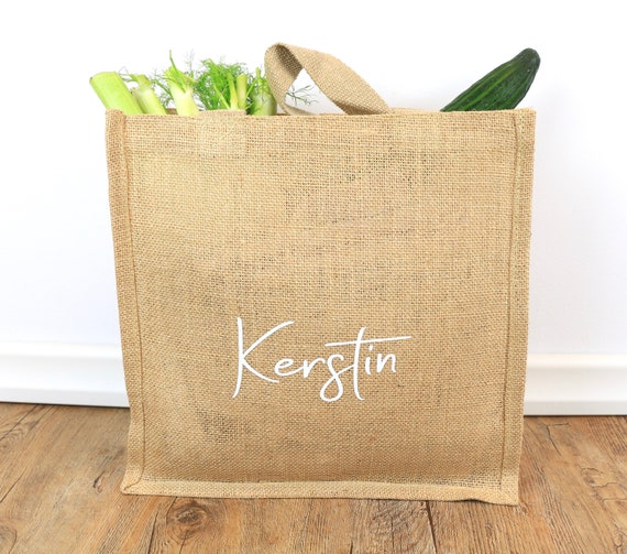 Personalized Jute Bag Bag With Name Shopping Bag Gift for Etsy