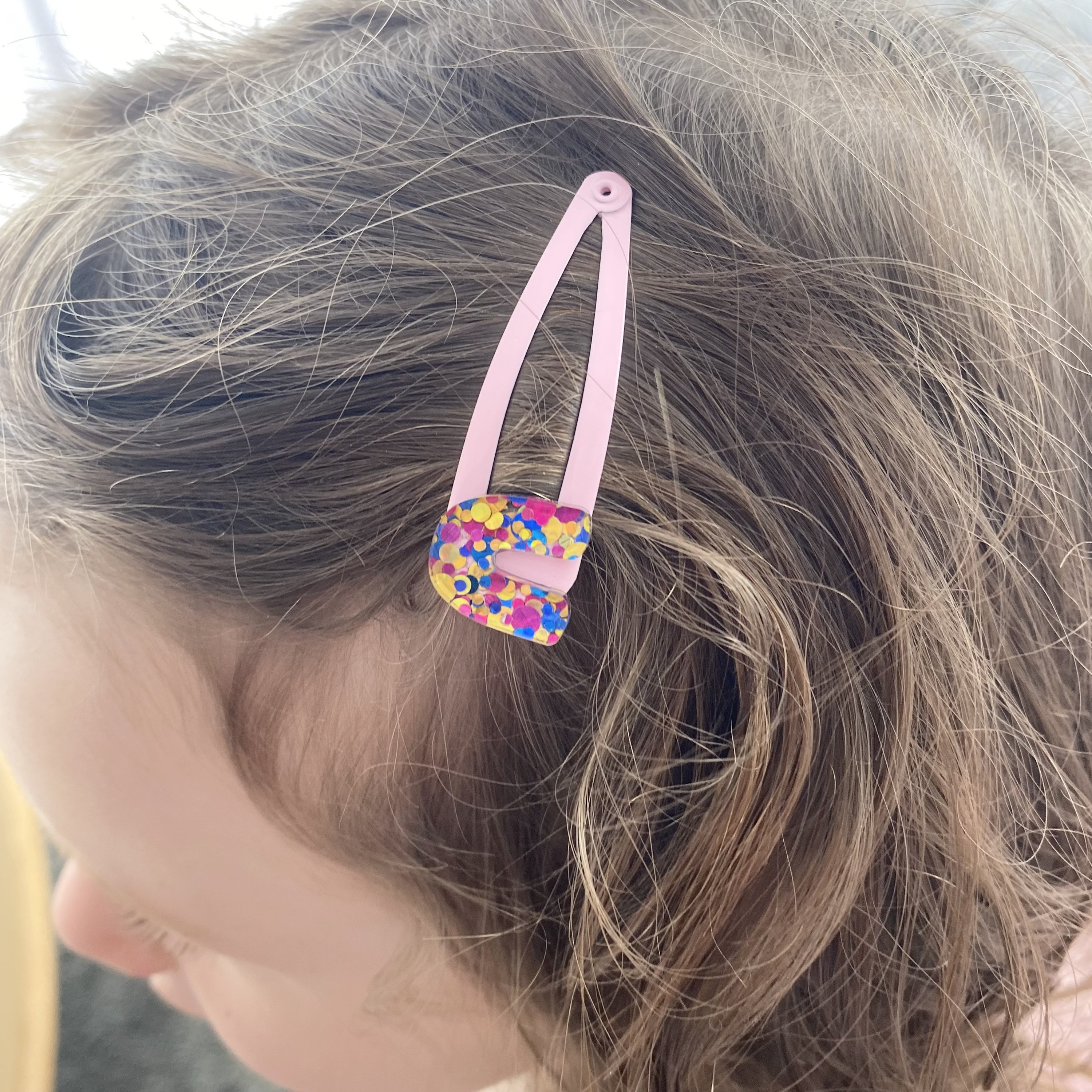 Fiocco Per Capelli Arcobaleno Con Glitter – Clip Glitterata Per Bambine, Multicolore 3,5''