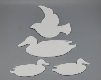 Fiber Ceramic Fiber Paper Ducks and Doves 6-pack | High Temperature |Binderless | Kiln Carving | Glass Fusing|Thickness 1/16 or 1/8"