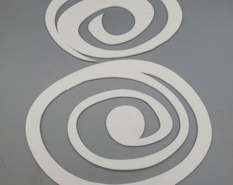 Intricately Cut Fiber Paper Swirls 3 pieces | High Temperature |Binderless | Kiln Carving | Glass Fusing|Thickness 1/16 or 1/8"