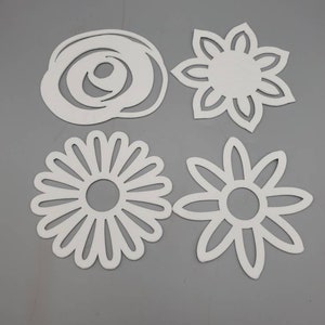 Intricately Cut Fiber Ceramic Fiber Paper Flower 4 pack High Temperature Binderless Kiln Carving Glass FusingThickness 1/16 or 1/8 image 1