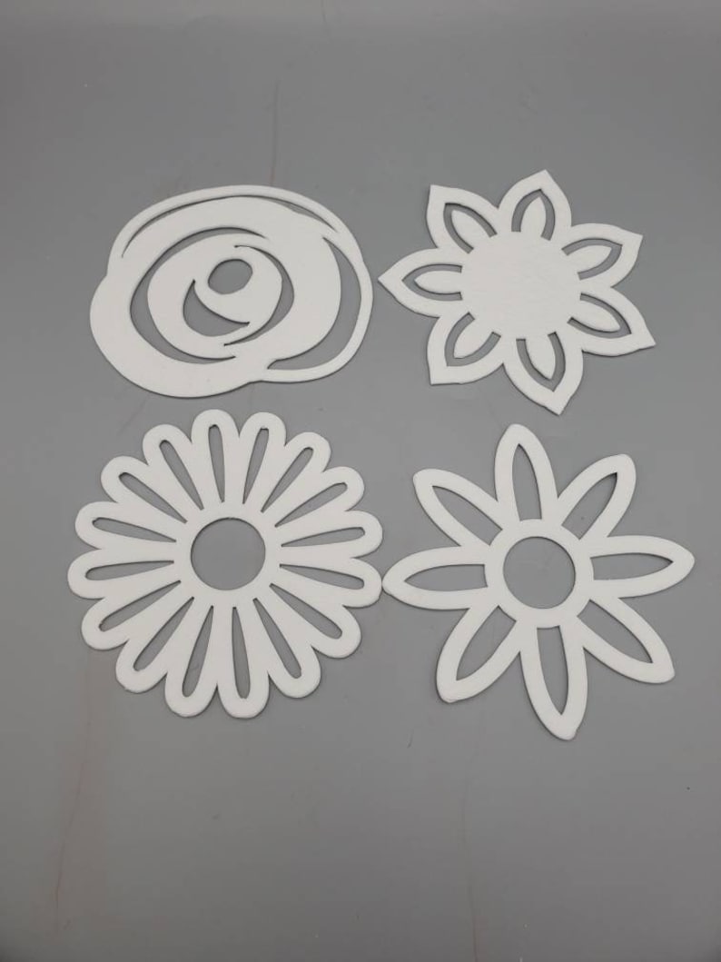 Intricately Cut Fiber Ceramic Fiber Paper Flower 4 pack High Temperature Binderless Kiln Carving Glass FusingThickness 1/16 or 1/8 image 1