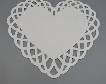 Intricately Cut Fiber Ceramic Fiber Paper Knotted Heart | High Temperature |Binderless | Kiln Carving | Glass Fusing|Thickness 1/16"