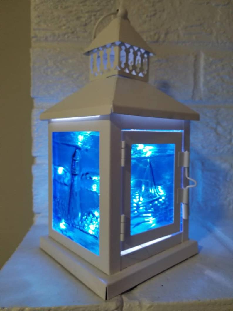 Life on the Water Glass Lantern Hanging Light Ocean Sea Etsy