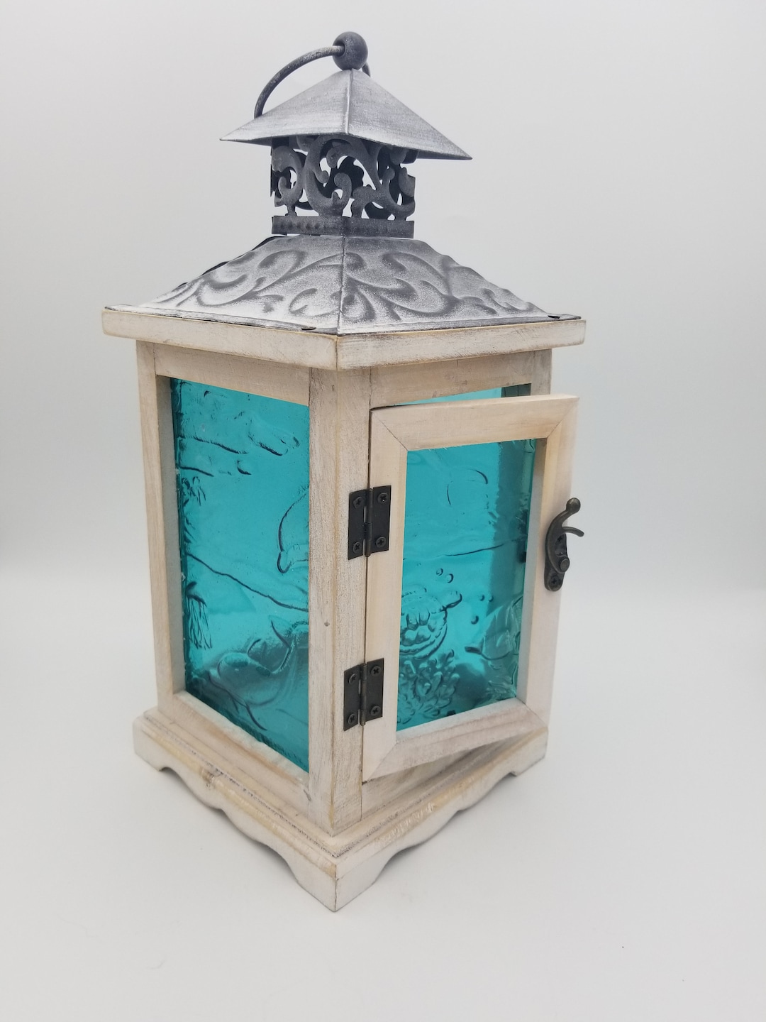 Life Underwater Glass Lantern Hanging Light Ocean Sea Turtle Dolphin Tropical Fish Outdoor Deck