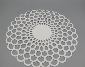 Intricately Cut Fiber Circle | Ceramic Fiber Paper | High Temperature Binderless | Kiln Carving | Glass Fusing |Various dia. in 1/8 or 1/16"