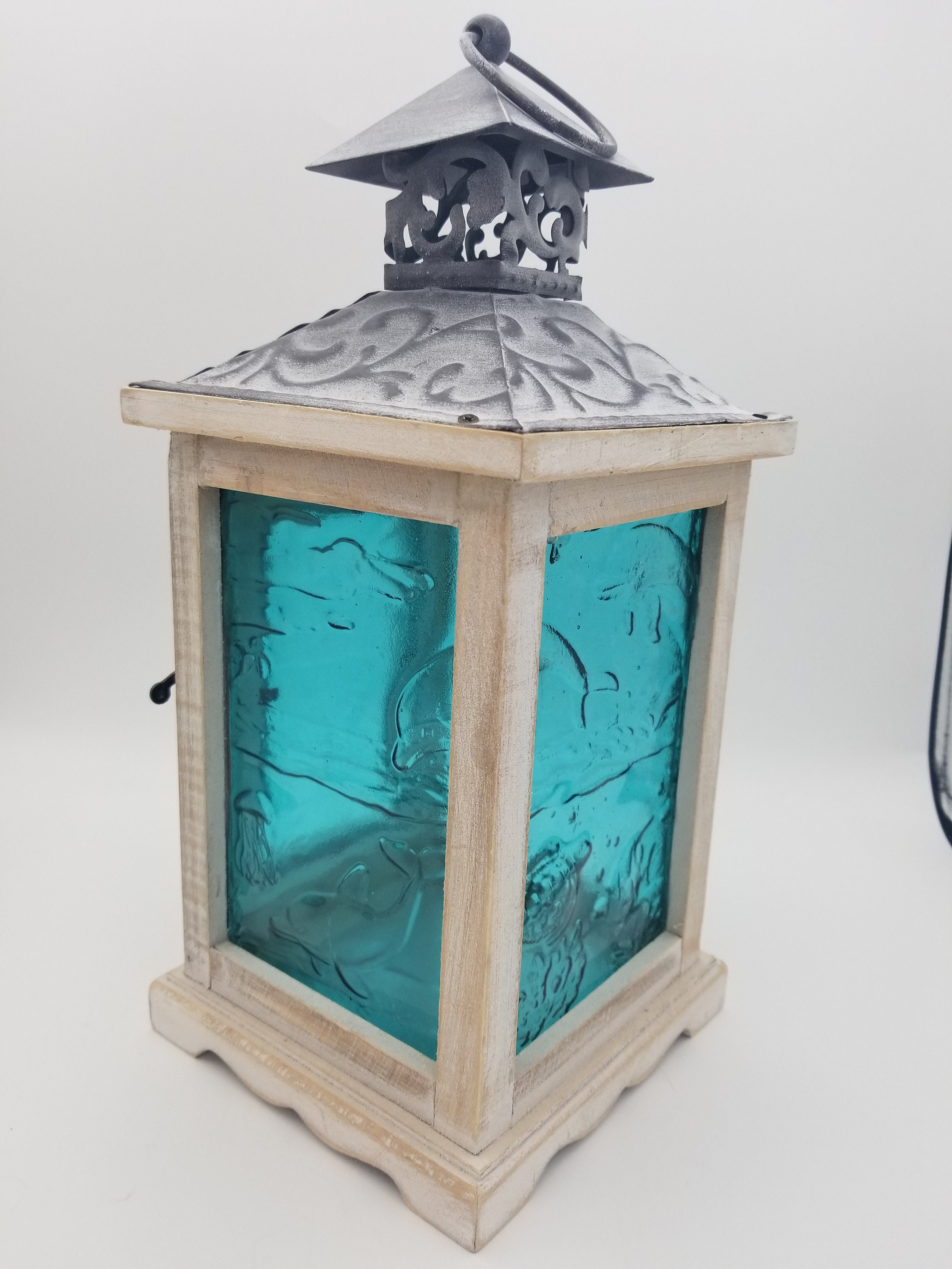 Life Underwater Glass Lantern Hanging Light Ocean Sea Turtle Etsy