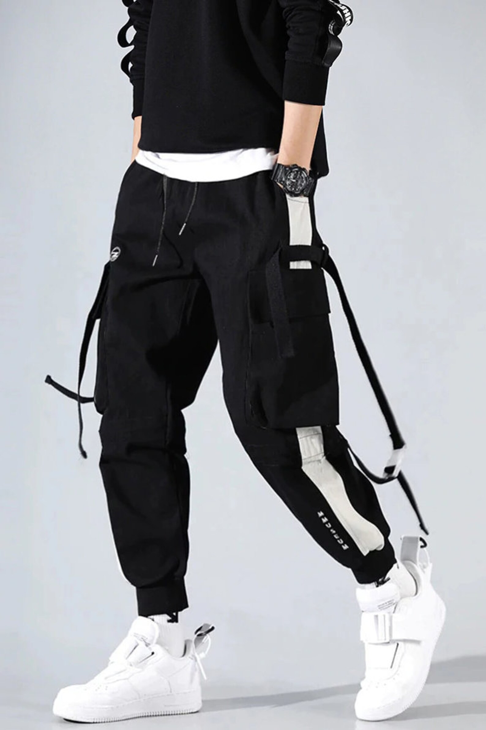 Techwear Cargo Pantalones Hombres Y2k Gótico Cyber ropa gótica | Etsy