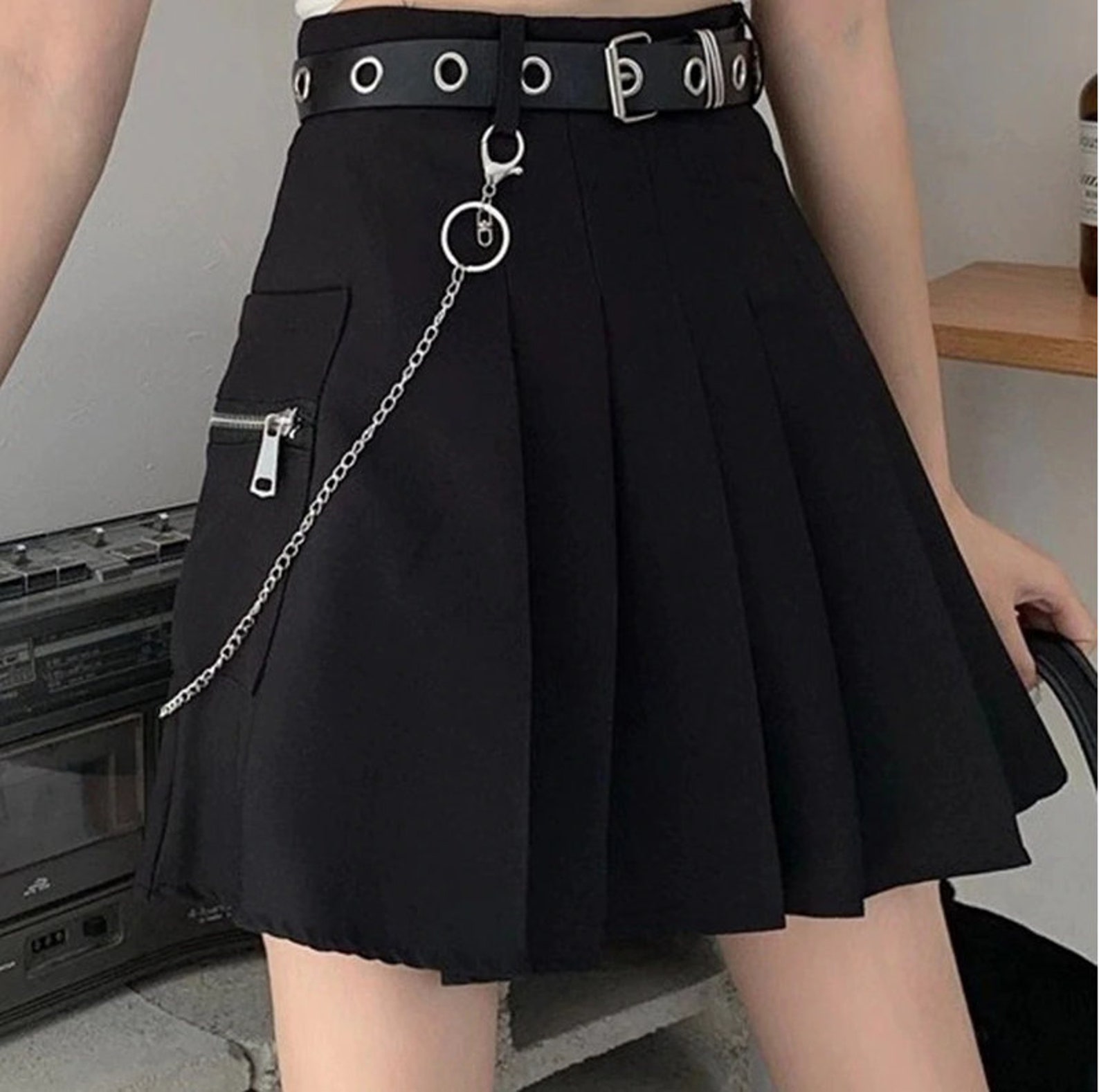Gothic Skirt Women Y2k Cyber goth clothing Cyberpunk Clothing | Etsy